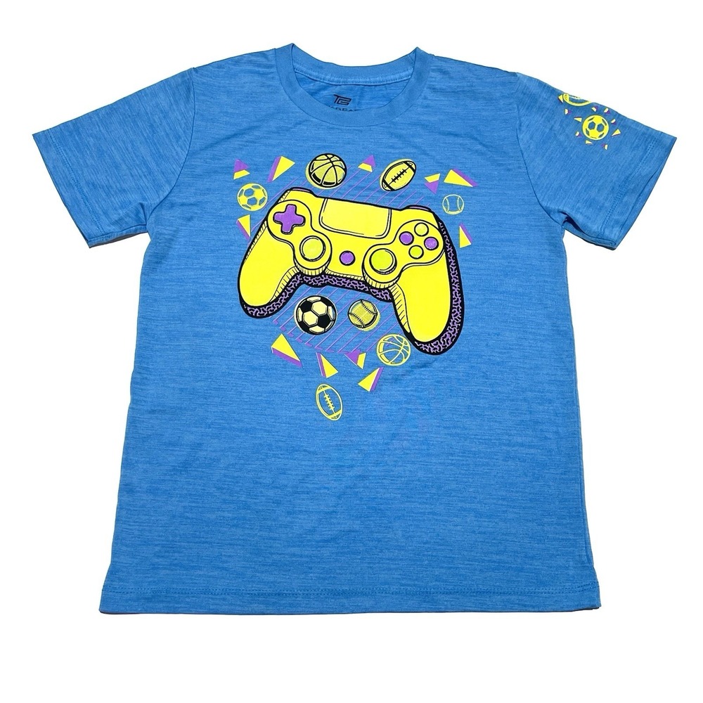 New Tek‎ Gear Boys Medium Blue Graphic T Shirt Game Controller NWOT